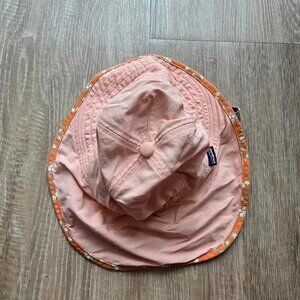 Patagonia Orange Floral Baby Block-the-Sun UPF Hat Size 18M-24M
